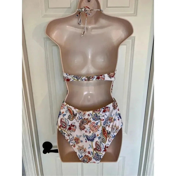 Unbranded Women’s Medium Floral Plunge Cutout Swimsuit Swim Wear One Piece - Picture 4 of 9